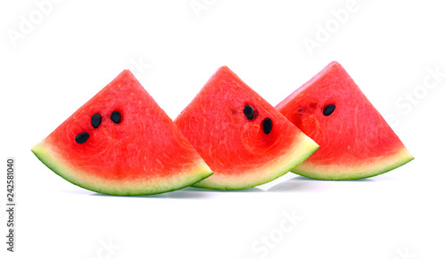 Sliced watermelon isolated on white background