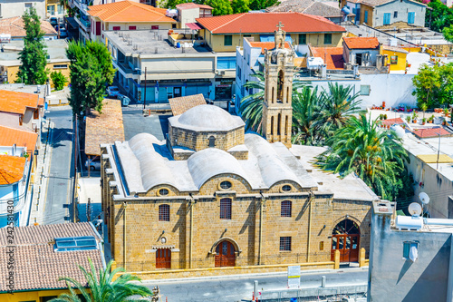 Aerial view of Church of Archangel Michael Trypiotis in Nicosia, Cyprus photo