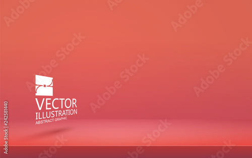 Abstract background with a sense of perspective, the abstract space background of coral red.vector background.