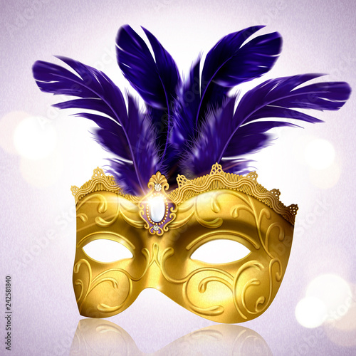 Luxurious golden mask