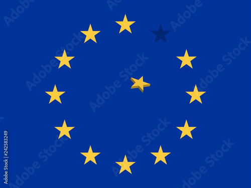 European Union Falling Star on the EU Flag Vector Illustration