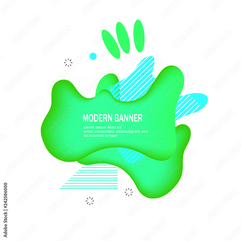 modern banner with Flat geometric fluid shapes of gradient colors vector modern banner with Flat geometric fluid shapes of gradient colors vector