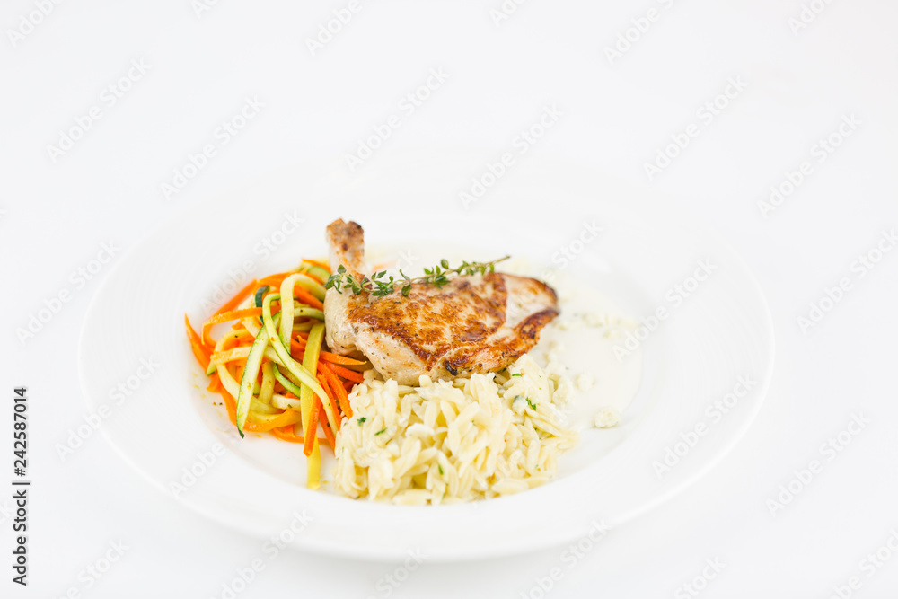 Grilled chicken with side dishes Grilled chicken with side dishes