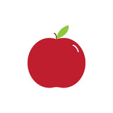 apple flat icon. colored vector design illustration