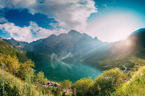 Fototapeta Naklejka Na Ścianę i Meble -  Tatra National Park, Poland. Famous Mountains Lake Morskie Oko O