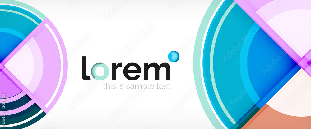 Modern geometric circles abstract background, colorful round shapes with shadow effects Modern geometric circles abstract background, colorful round shapes with shadow effects