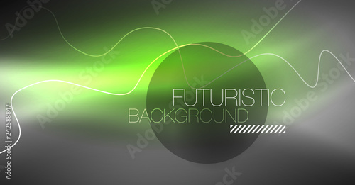 Neon lines wave background. Abstract composition