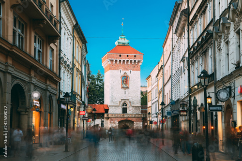 Krakow, Poland. Florianska Gate Krakow, the Medieval Florianska  photo