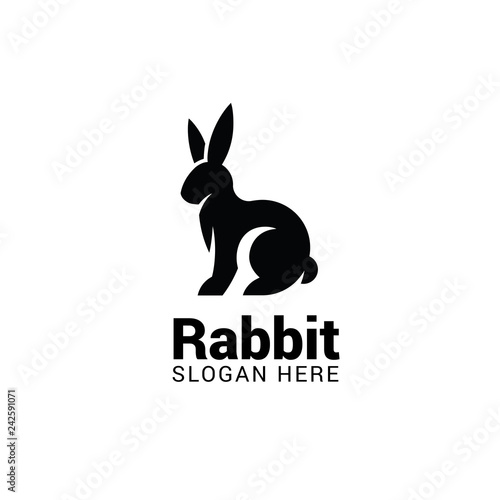 Rabbit logo template isolated on white background