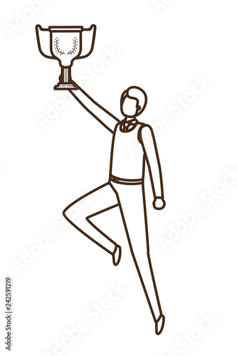 businessman with trophy avatar character