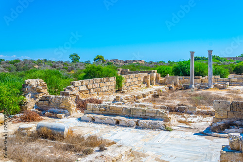 Ruins of Baths at ancient Salamis archaeological site near Famagusta, Cyprus photo