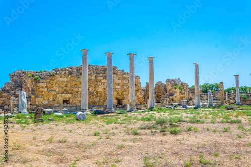 Ruins of Gymnasium at ancient Salamis archaeological site near Famagusta, Cyprus photo