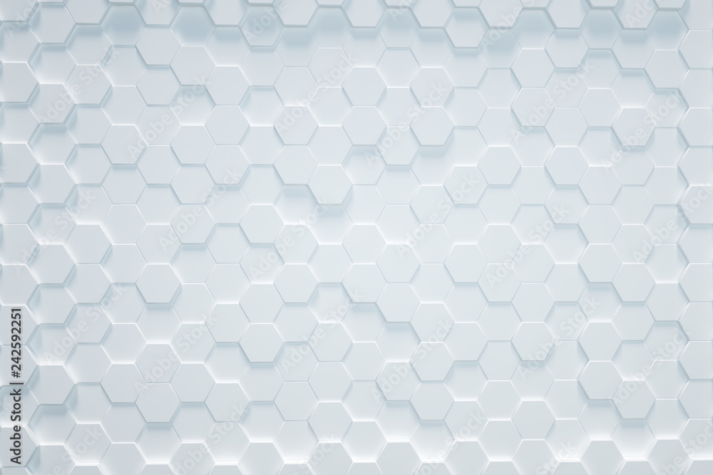 white Hexagonal background,3D render white Hexagonal background,3D render