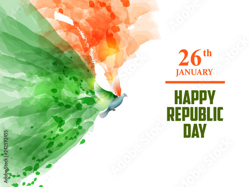 Happy Republic Day of India tricolor background for 26 January