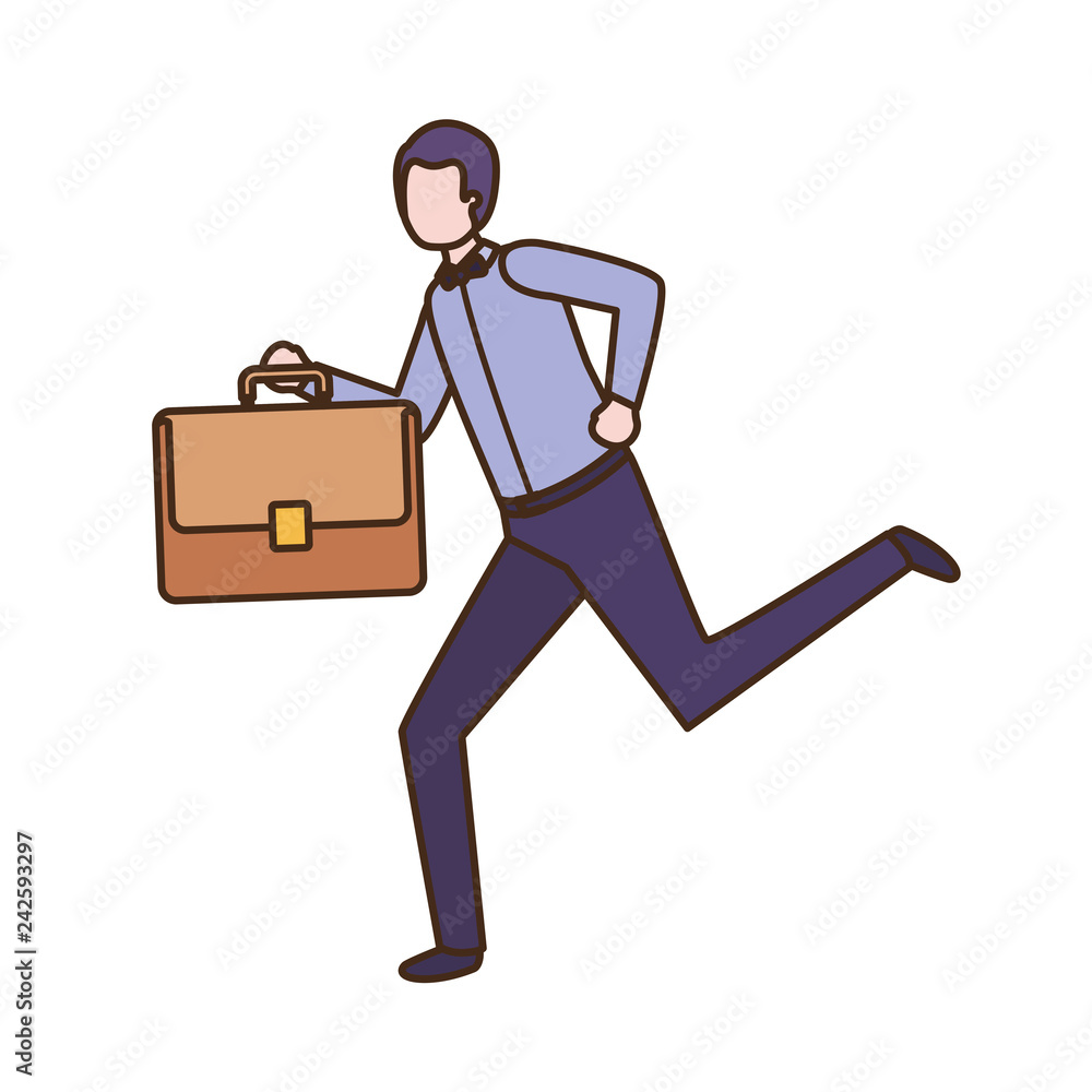 business man with portfolio avatar character business man with portfolio avatar character