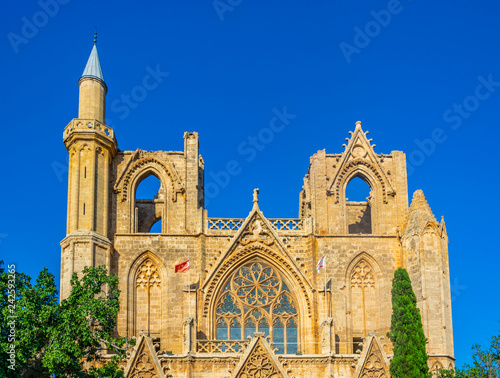 Old town of Famagusta with Lala Mustafa Pasa Mosque, Cyprus photo