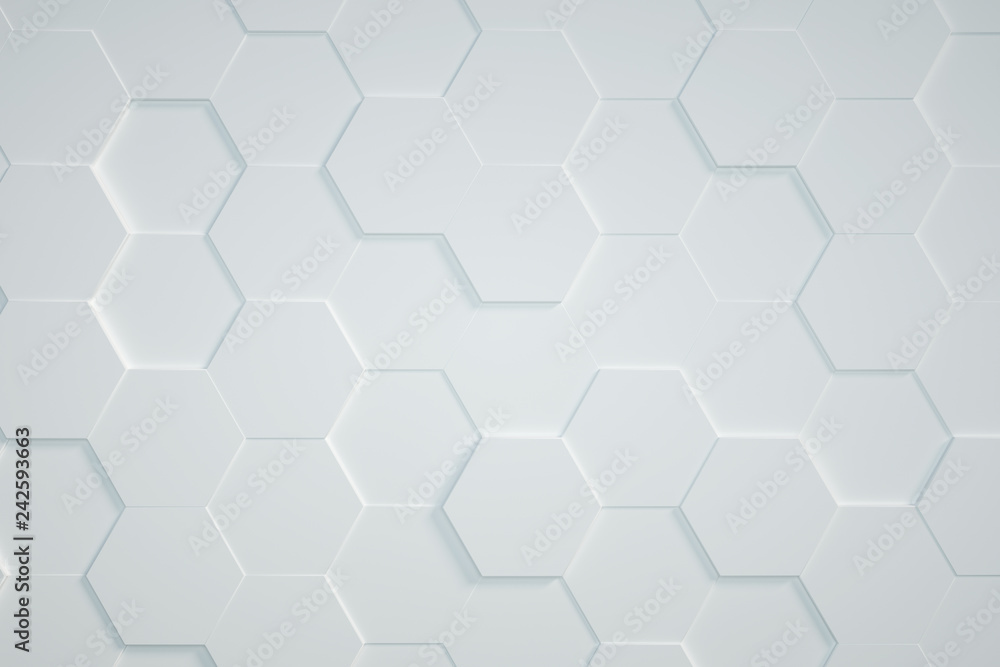 white Hexagonal background,3D render white Hexagonal background,3D render