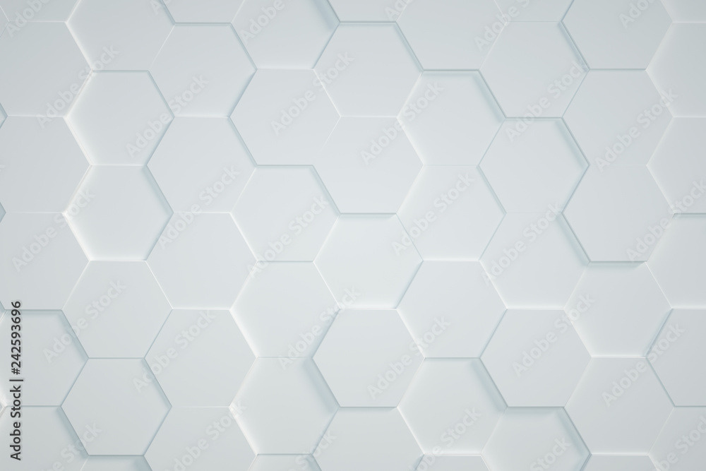 Fototapeta premium white Hexagonal background,3D render