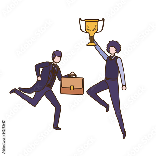 businessmen with trophy avatar character