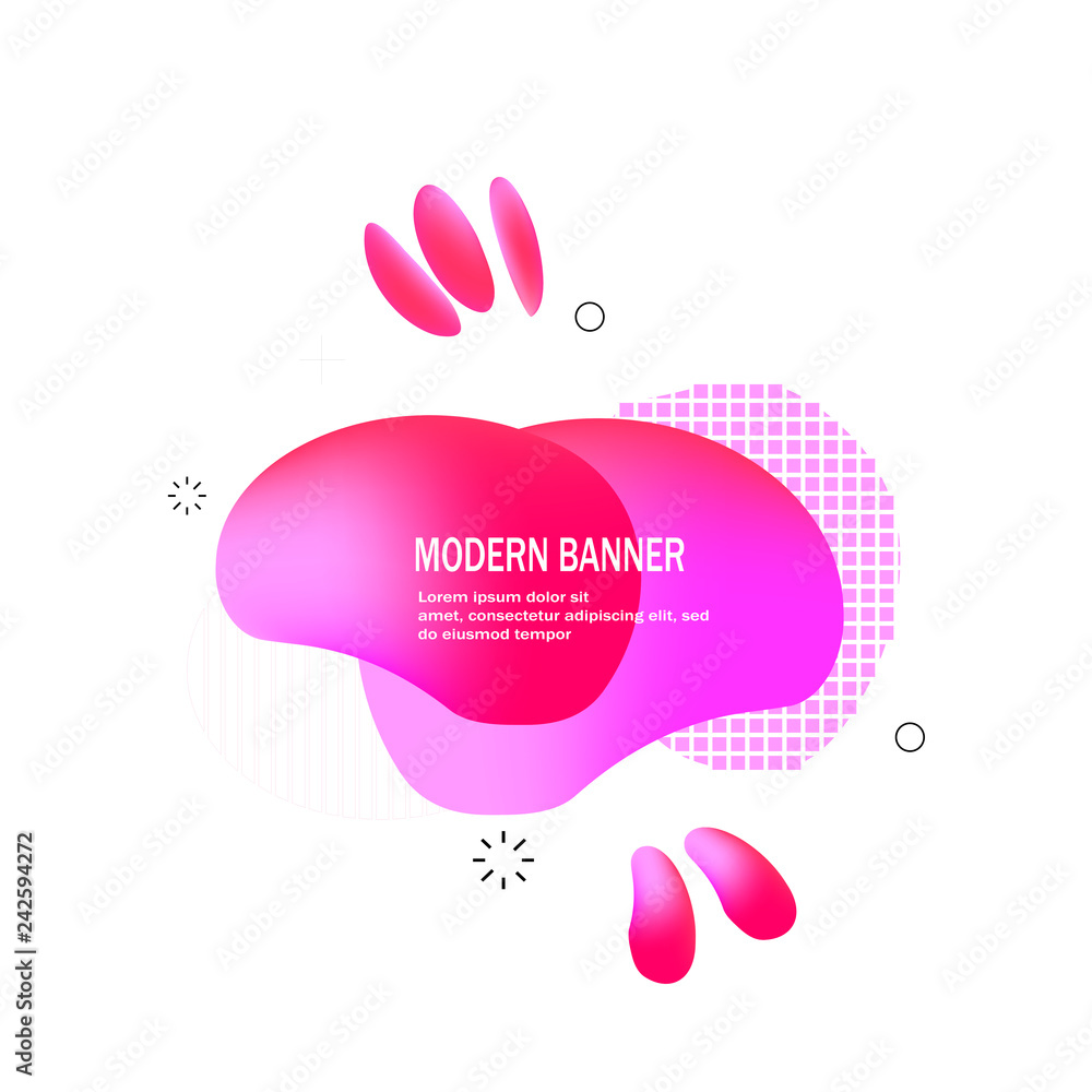 abstract modern graphic with flowing liquid shapes Dynamical colored forms vector