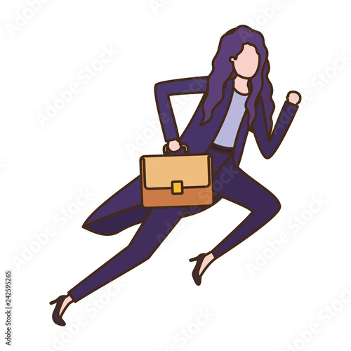 business woman with portfolio avatar character