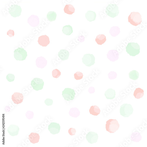Seamless light soften watercolor pastel dotted pattern paper background