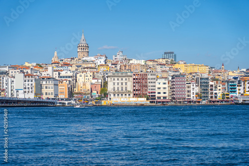 Istanbul cityscape with Galata Tower in Istanbul  Turkey