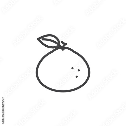 Chinese mandarin line icon. linear style sign for mobile concept and web design. Tangerine or mandarin orange citrus fruit outline vector icon. Symbol, logo illustration. Pixel perfect vector graphics