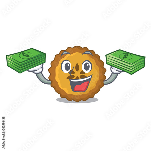 With money bag apple pie on the character board