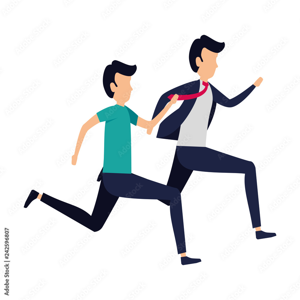 couple of men running characters