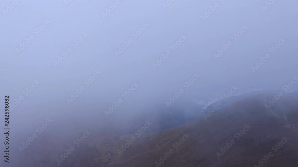Mist Clears and Reveals View of Quito, Ecuador from Pichincha Volcano Mist Clears and Reveals View of Quito, Ecuador from Pichincha Volcano