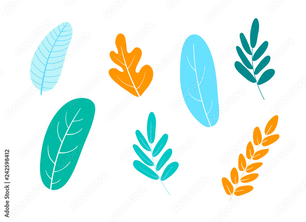 Vector illustration, set of abstract plants Vector illustration, set of abstract plants