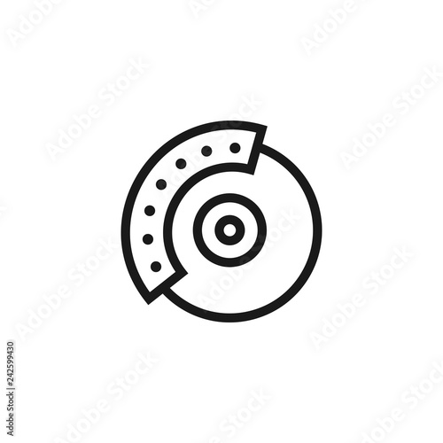 Disc brake isolated icon on white background, auto service, repair, car detail
