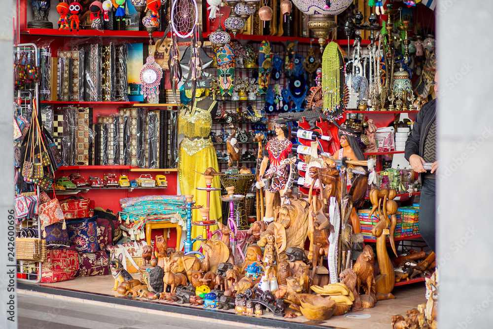 One of numerous gift shops on streets of Turkey