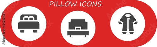 Vector icons pack of 3 filled pillow icons