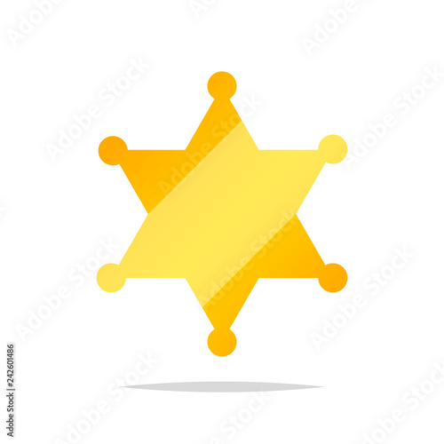 Golden sheriff star vector isolated