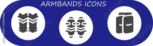 Vector icons pack of 3 filled armbands icons