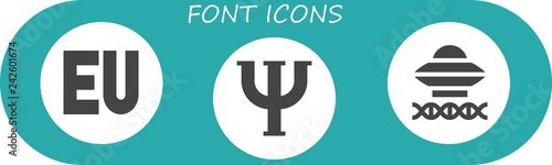Vector icons pack of 3 filled font icons