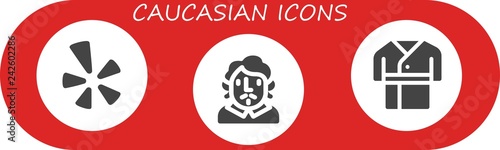 Vector icons pack of 3 filled caucasian icons photo