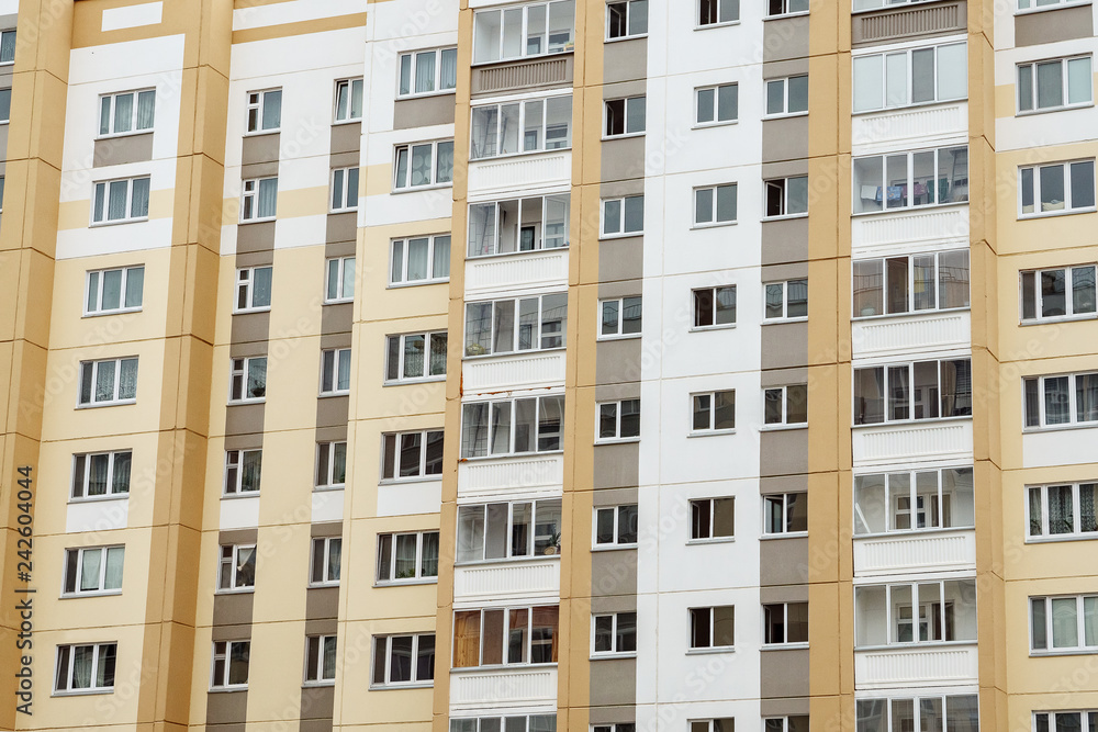 Detail of a new modern apartment building