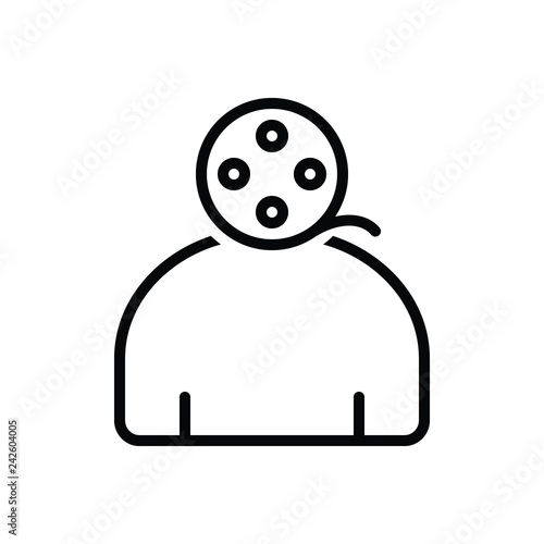 Black line icon for footage 