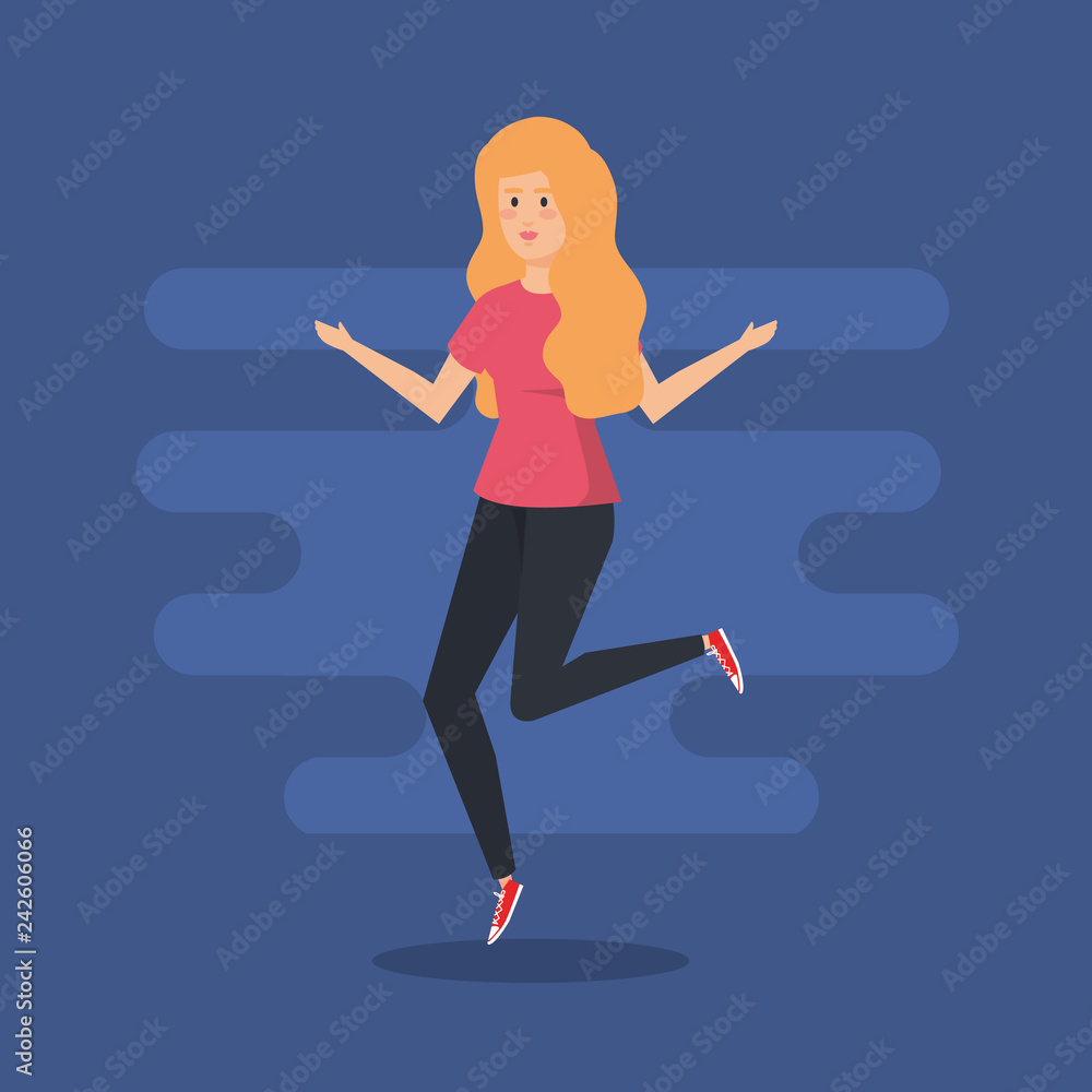 Fototapeta premium beautiful and young woman character