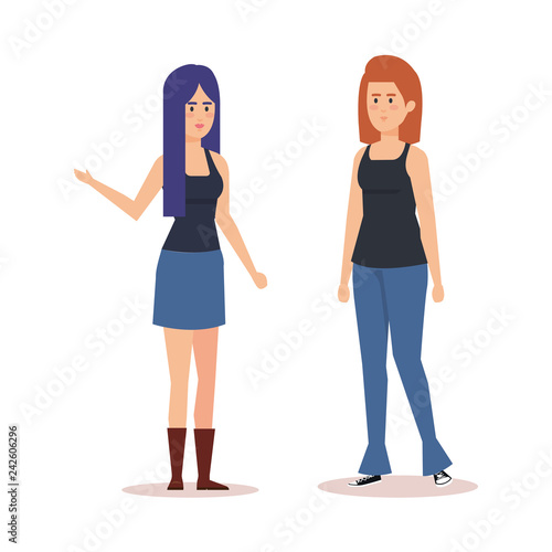 couple of girls avatars characters