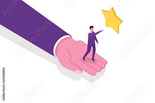 Helping Business to survive. Support, survival, investment isometric concept.