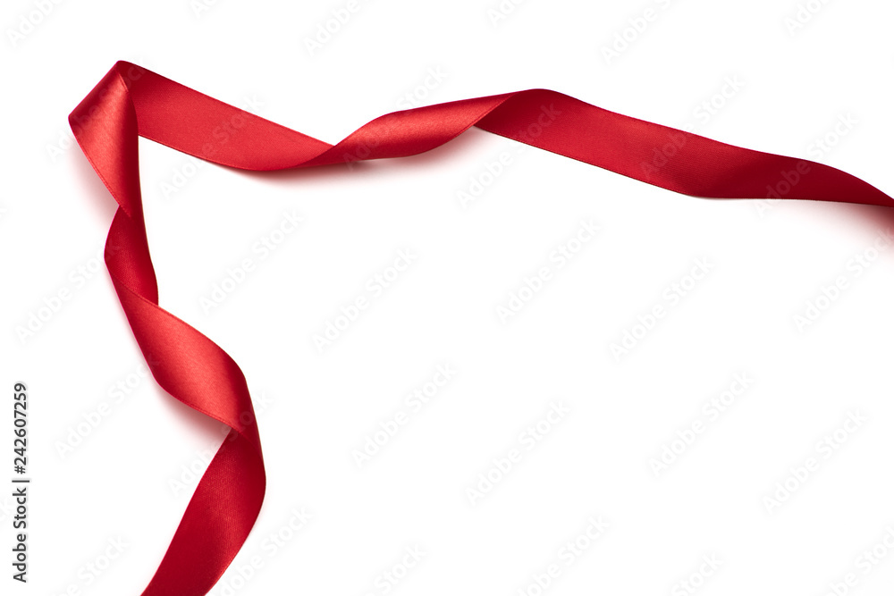 red satin ribbon isolated on white backgroun red satin ribbon isolated on white backgroun