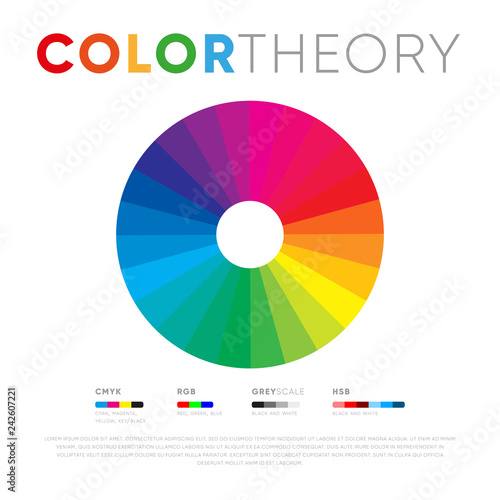 Simple vector design of multicolored circle for color theory isolated on white background
