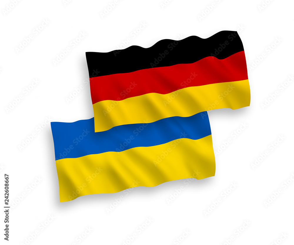Flags of Ukraine and Germany on a white background Flags of Ukraine and Germany on a white background