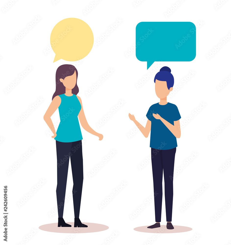 Obraz premium couple of girls talking