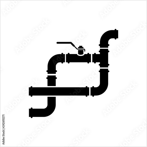 Pipe Icon, Pipe Fitting Icon, Water, Gas, Oil Pipeline, Plumbing Work