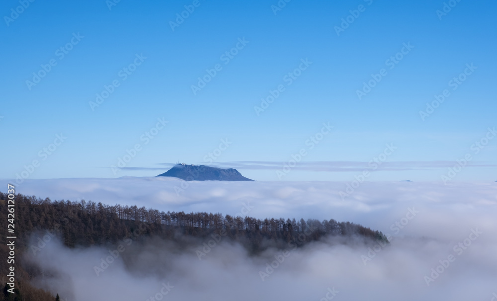 Dawn fog in the mounntains of Aiako Harriak natural Park, Basque Country